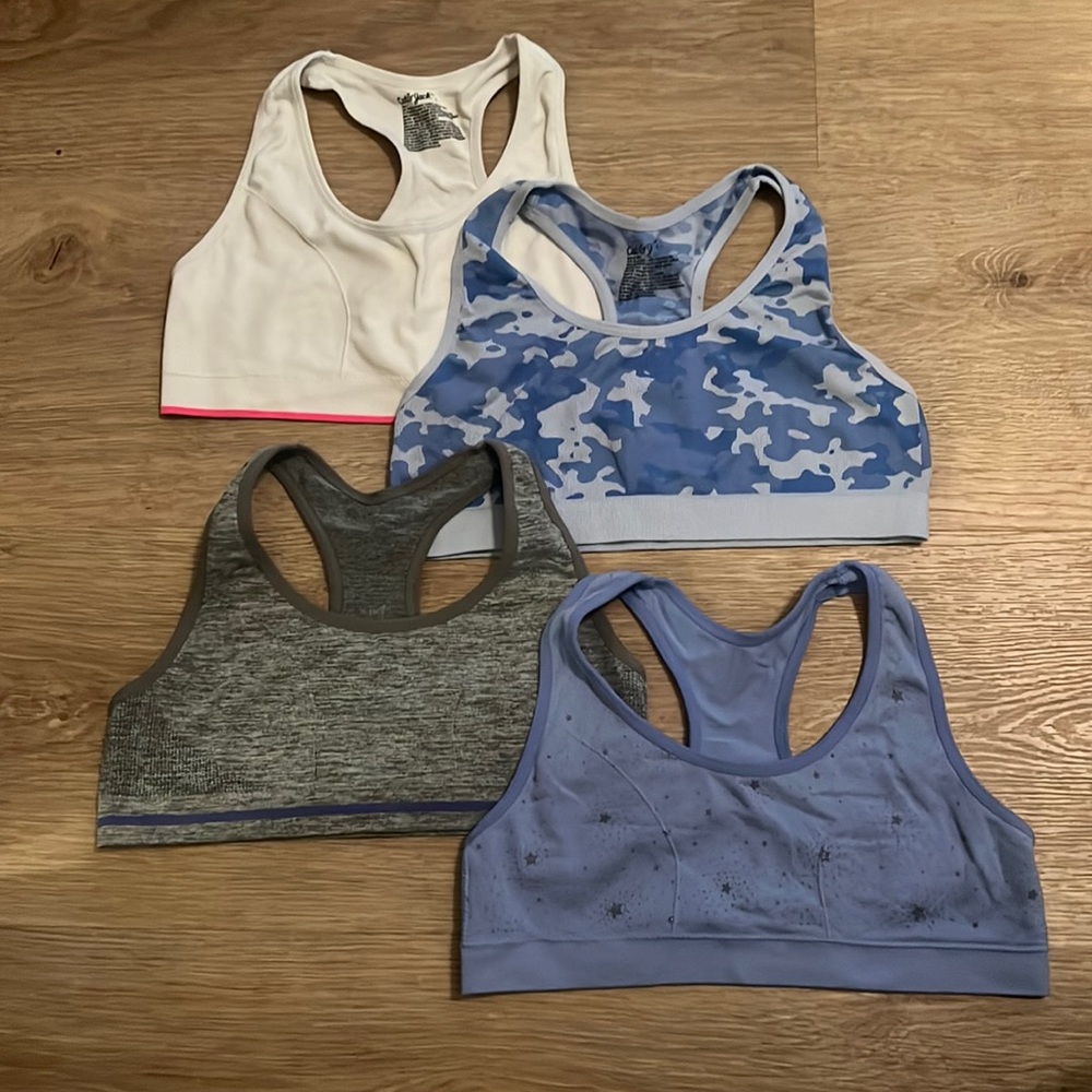 Girls Set of 4 Sports Bras Size: L
